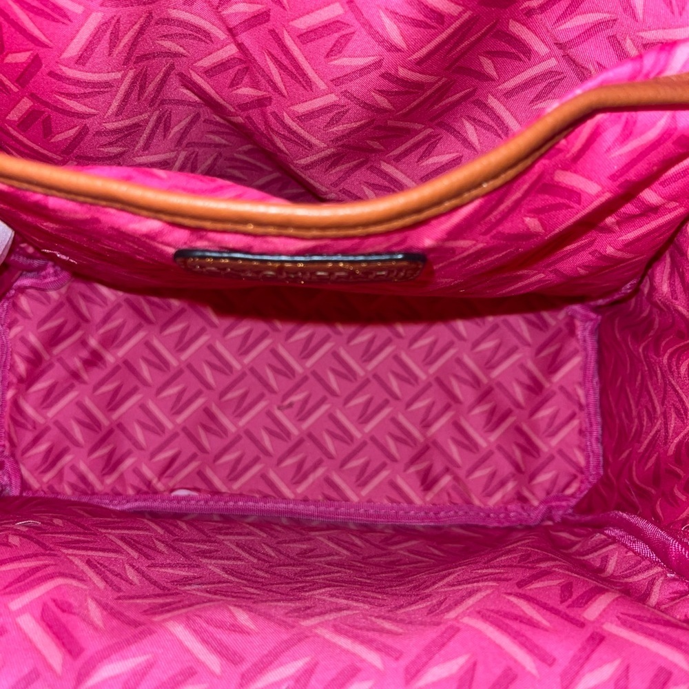 ISAAC MIZRAHI LIVE! Faux Pebble Leather Backpack in Cognac - Picture 9 of 12